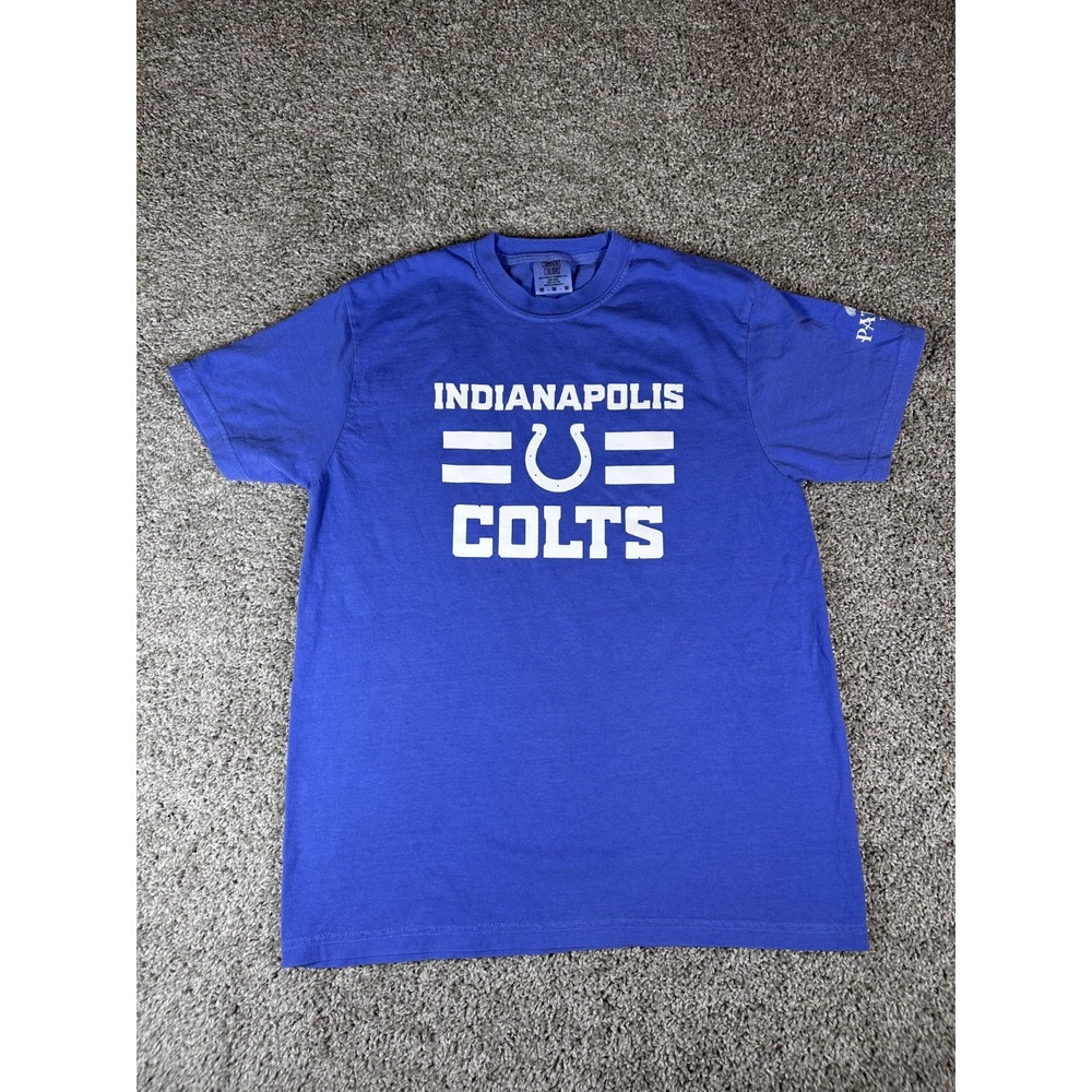 Comfort Colors Indianapolis Colts Shirt NFL Team Apparel Blue Short Sleeve Men M
